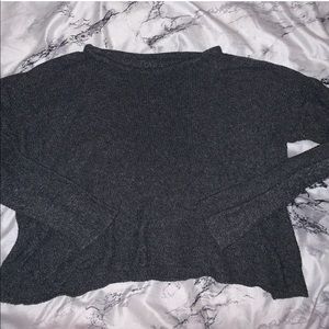 Brandy Melville Gray Cropped Knit Sweater
